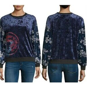 Disney Princess Mulan blue Velvet Sweatshirt